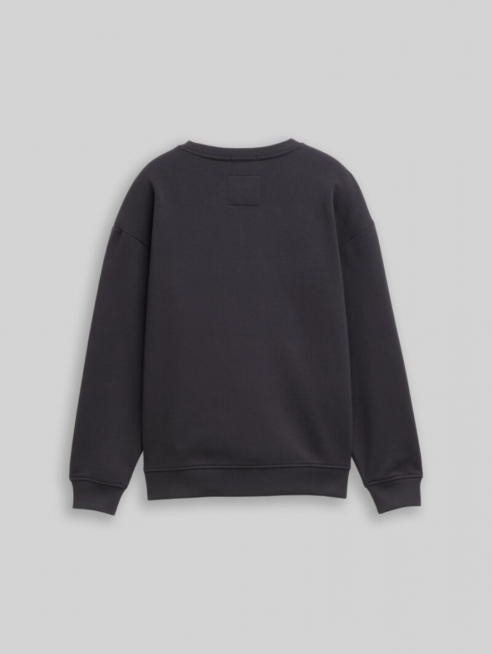 Tom Tailor Oversize Sweatshirt mit Applikation - Coal Grey Tom Tailor Oversize Sweatshirt mit Applikation - Coal Grey