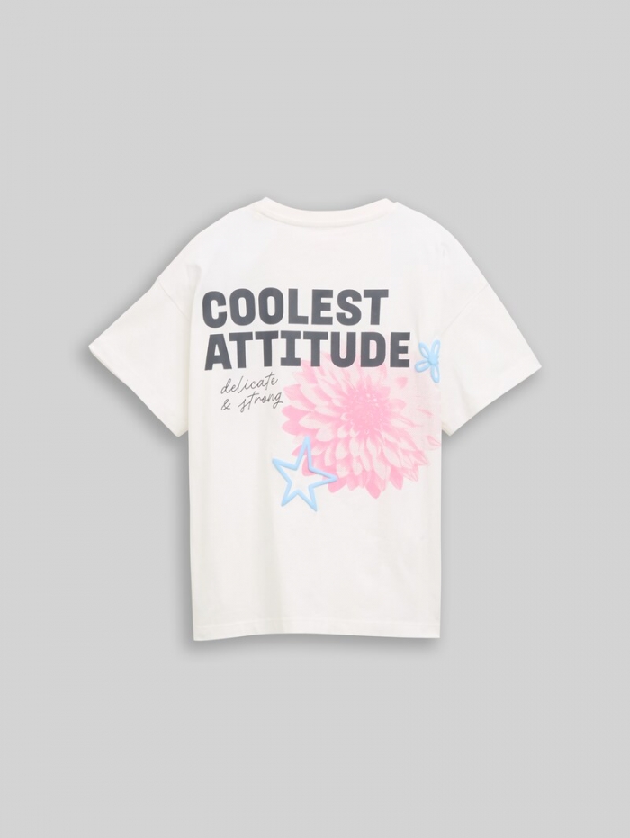 Tom Tailor Oversize T-Shirt mit Foto-Print - Ivory Soft White Tom Tailor Oversize T-Shirt mit Foto-Print - Ivory Soft White