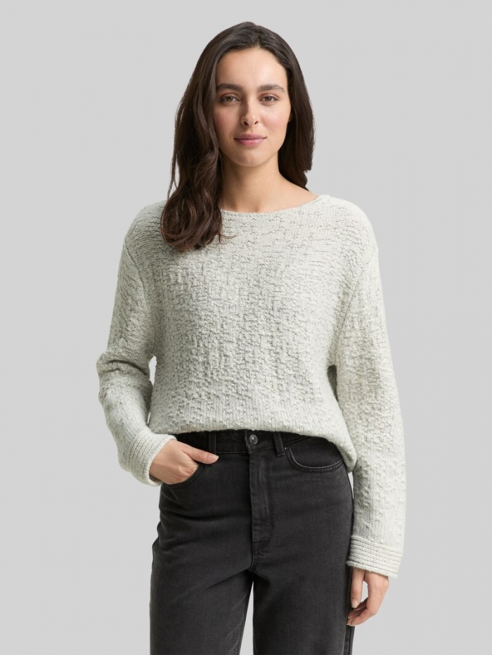 Tom Tailor Strickpullover mit Struktur - Grey Gradient Knit