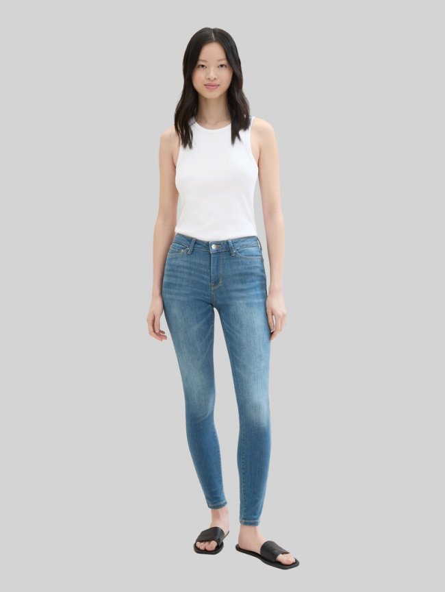 Tom Tailor TTNELA EXTRA SKINNY Jeans mit Superstretch - Used Light Stone Blue Denim