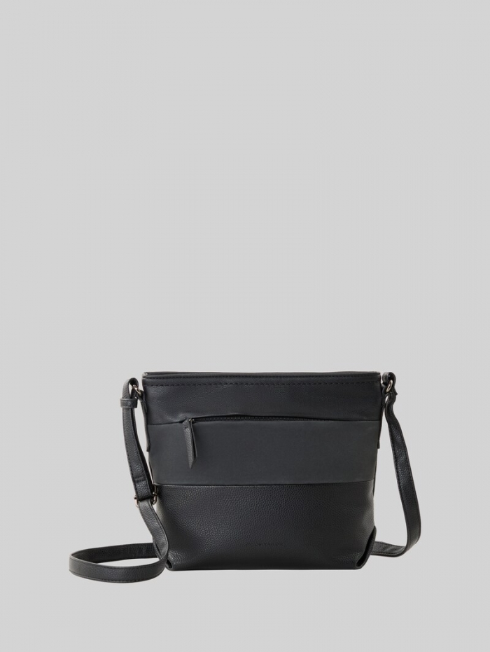 Tom Tailor TTNICOLINA M Umhängetasche mit Material-Mix - Mixed Black Tom Tailor TTNICOLINA M Umhängetasche mit Material-Mix - Mixed Black