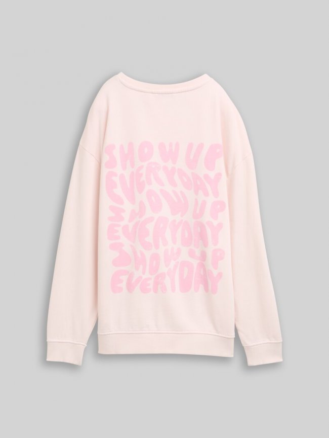 Tom Tailor Oversize Sweatshirt mit Rückenprint - Breeze Rose Tom Tailor Oversize Sweatshirt mit Rückenprint - Breeze Rose