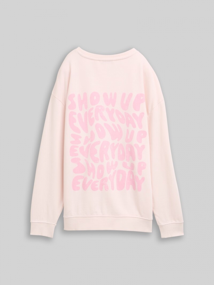 Tom Tailor Oversize Sweatshirt mit Rückenprint - Breeze Rose Tom Tailor Oversize Sweatshirt mit Rückenprint - Breeze Rose