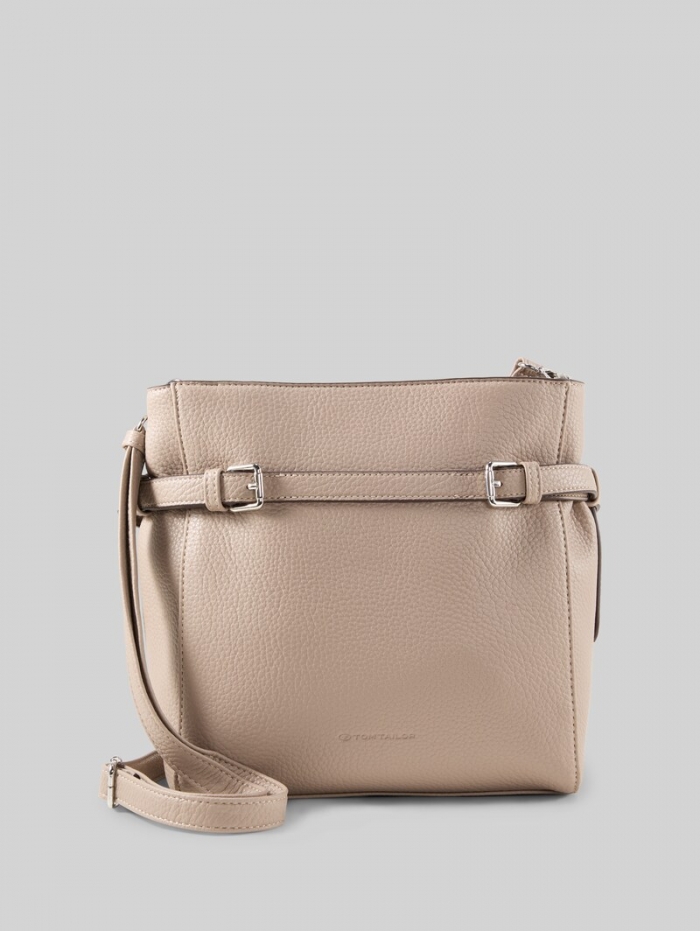 Tom Tailor TTSORA M Umhängetasche mit Gürteldetail - Taupe / Taupe Tom Tailor TTSORA M Umhängetasche mit Gürteldetail - Taupe / Taupe