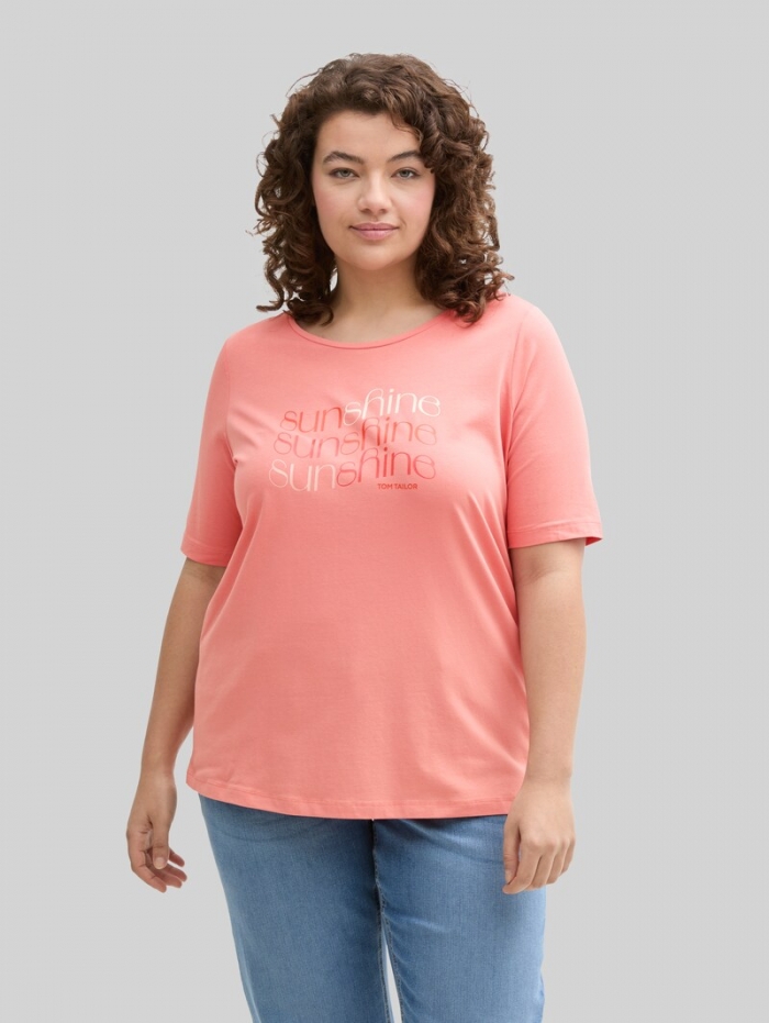 Tom Tailor Plus Size - T-Shirt mit Print - Rosewood Pink Tom Tailor Plus Size - T-Shirt mit Print - Rosewood Pink