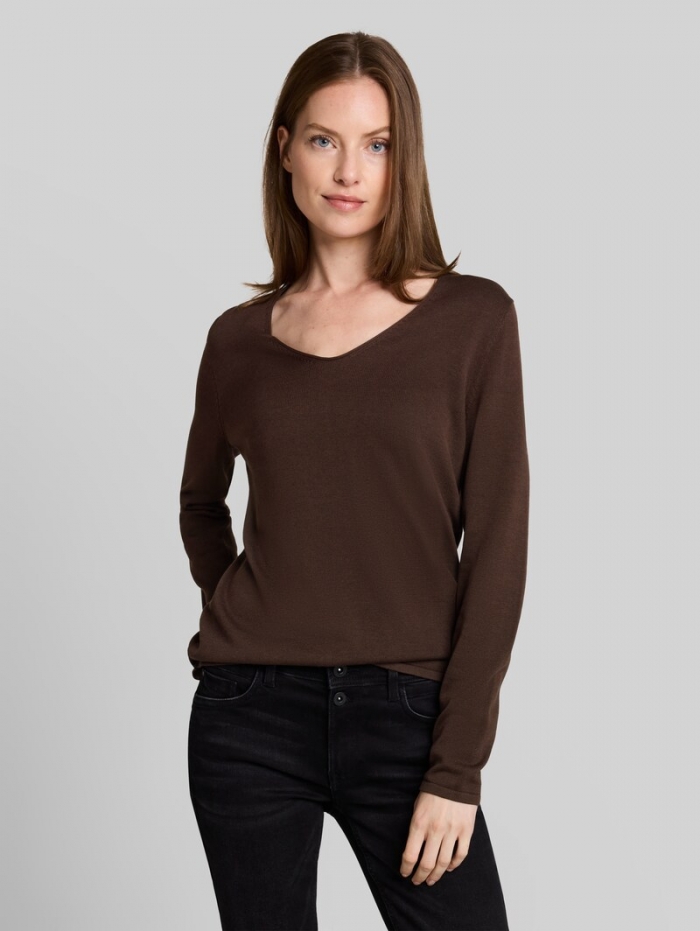 Tom Tailor Strickpullover mit V-Ausschnitt - Java Dark Brown Tom Tailor Strickpullover mit V-Ausschnitt - Java Dark Brown