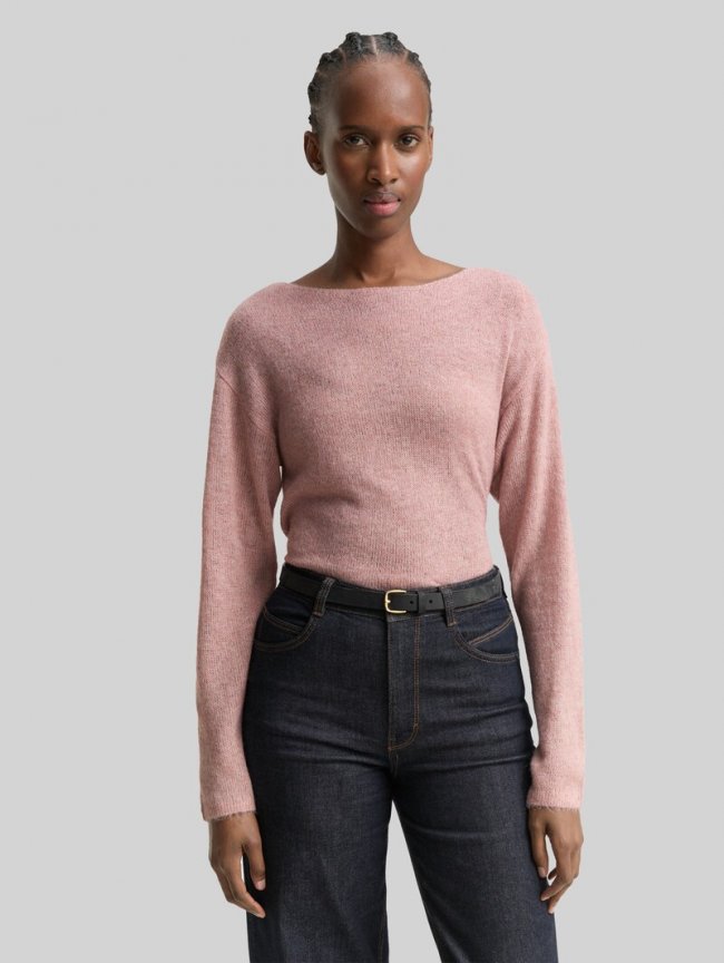 Tom Tailor Strickpullover mit U-Boot-Ausschnitt - Antique Rose Melange Tom Tailor Strickpullover mit U-Boot-Ausschnitt - Antique Rose Melange