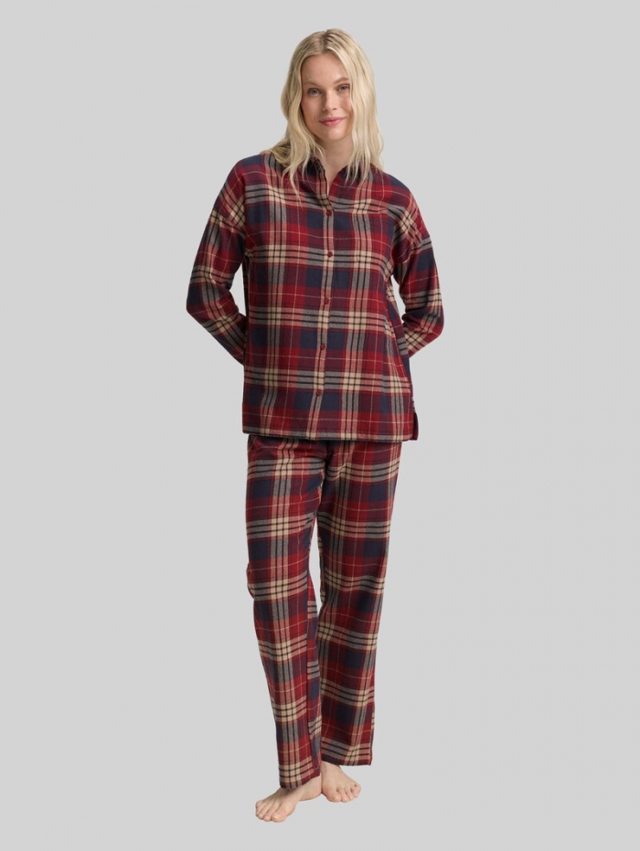 Tom Tailor Pyjama-Set mit Karomuster - Red-medium-check