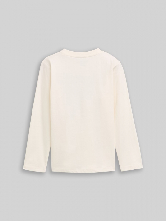 Tom Tailor Langarmshirt mit Print - Wool White Tom Tailor Langarmshirt mit Print - Wool White