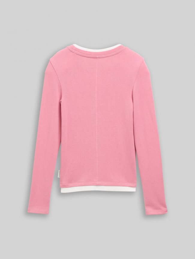 Tom Tailor 2-in-1 Langarmshirt - Soft Blush Rose Tom Tailor 2-in-1 Langarmshirt - Soft Blush Rose