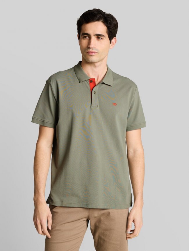 Tom Tailor Piqué Poloshirt mit Logo-Stickerei - Greyish Shadow Olive Tom Tailor Piqué Poloshirt mit Logo-Stickerei - Greyish Shadow Olive