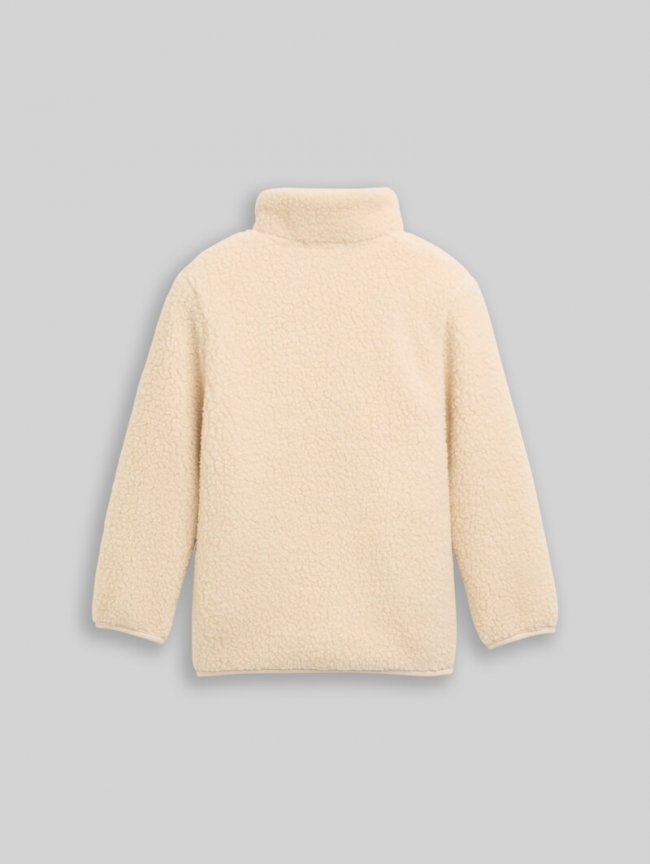 Tom Tailor Teddy Sweatjacke mit Fleece - Cloudy Beige Tom Tailor Teddy Sweatjacke mit Fleece - Cloudy Beige