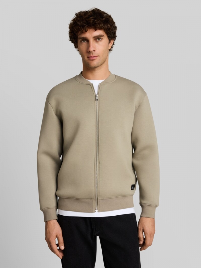 Tom Tailor Relaxed Fit Scuba Hoodie Sweatjacke - Dark Sage Green