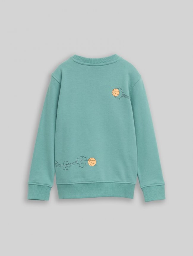 Tom Tailor Glow-in-the-Dark Sweatshirt mit Rückenprint - Salvia Tom Tailor Glow-in-the-Dark Sweatshirt mit Rückenprint - Salvia