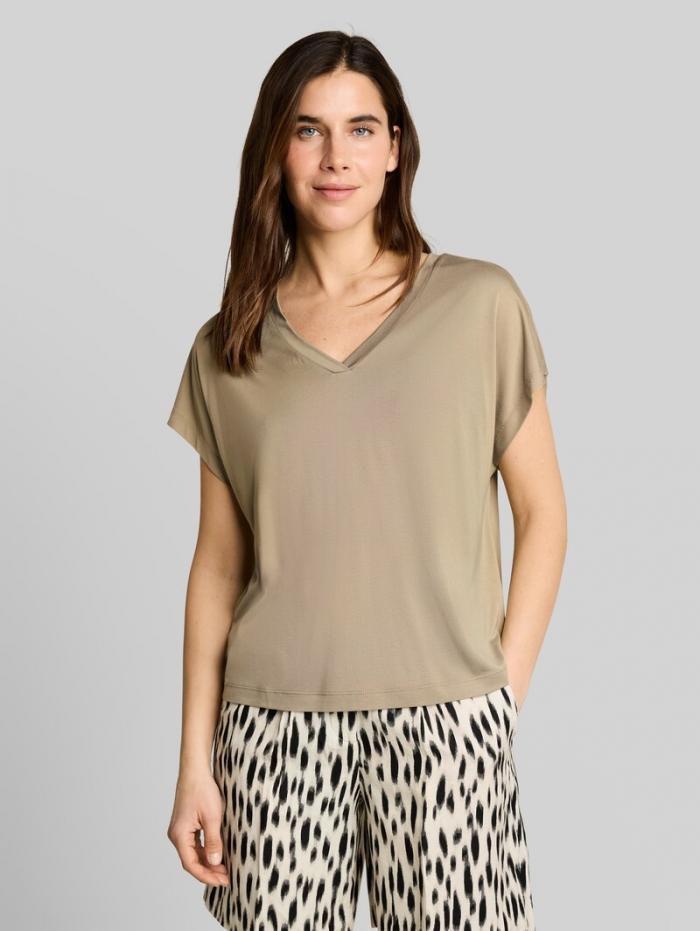 Tom Tailor T-Shirt mit V-Ausschnitt - Silver Olive Tom Tailor T-Shirt mit V-Ausschnitt - Silver Olive