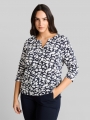 Tom Tailor Plus Size - Langarmshirt mit Muster - Blue Ginkgo Minimal Tom Tailor Plus Size - Langarmshirt mit Muster - Blue Ginkgo Minimal