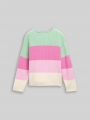 Tom Tailor Cropped Strickpullover - Multicolor Green Block Stripe Tom Tailor Cropped Strickpullover - Multicolor Green Block Stripe