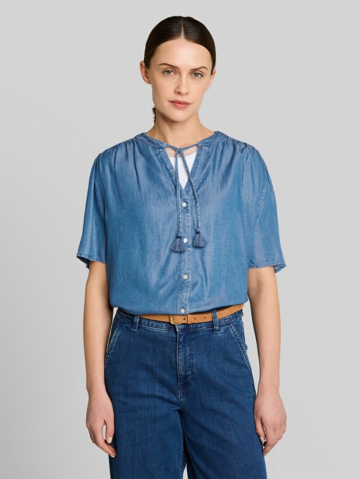 Tom Tailor Bluse mit Quasten - Clean Light Stone Blue Denim Tom Tailor Bluse mit Quasten - Clean Light Stone Blue Denim