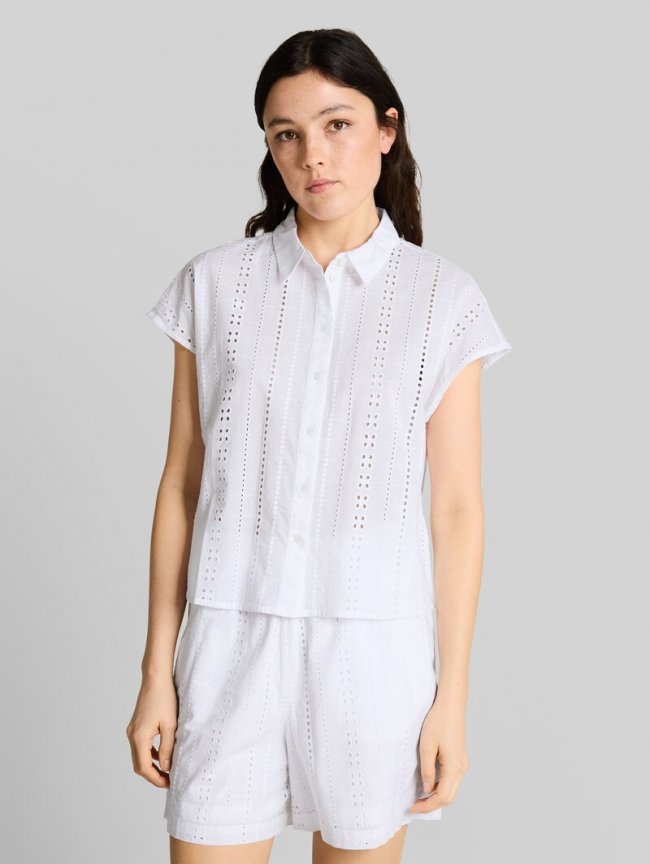 Tom Tailor Bluse mit Lochstickerei - White Tom Tailor Bluse mit Lochstickerei - White