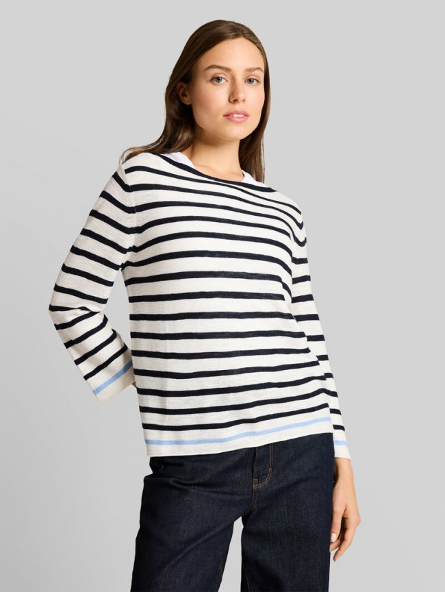Tom Tailor Strickpullover mit Streifenmuster - Navy Offwhite Blue Stripe Tom Tailor Strickpullover mit Streifenmuster - Navy Offwhite Blue Stripe
