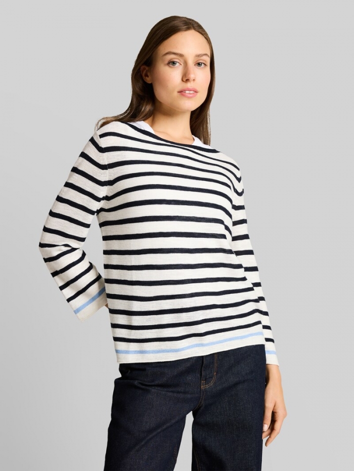 Tom Tailor Strickpullover mit Streifenmuster - Navy Offwhite Blue Stripe Tom Tailor Strickpullover mit Streifenmuster - Navy Offwhite Blue Stripe