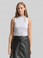 Tom Tailor Slim Fit Top mit Glitzer-Effekt - White Glitter