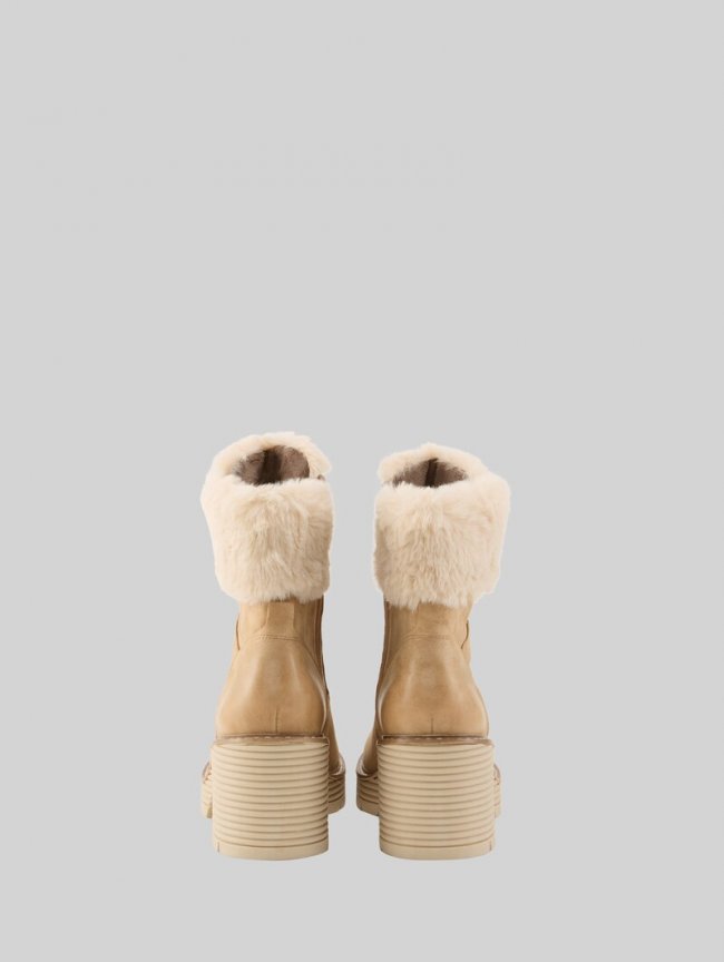 Tom Tailor Gefütterte Stiefeletten mit Block-Absatz - Sand Tom Tailor Gefütterte Stiefeletten mit Block-Absatz - Sand