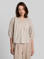 Tom Tailor Bluse mit Streifenmuster - Off White Brown Beige Stripe