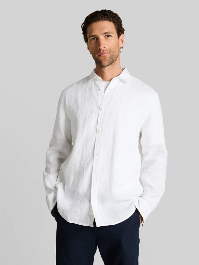 Tom Tailor Regular Fit Hemd aus Leinen - White Tom Tailor Regular Fit Hemd aus Leinen - White