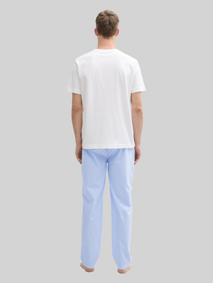 Tom Tailor Pyjama-Hose aus Baumwolle - Blue-light-stripe Tom Tailor Pyjama-Hose aus Baumwolle - Blue-light-stripe