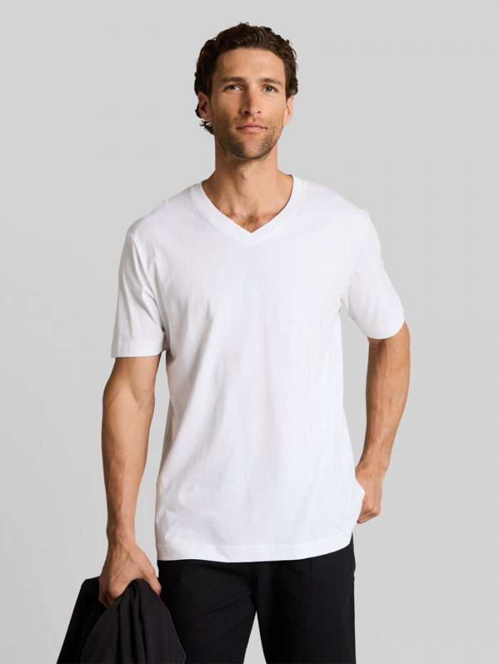 Tom Tailor T-Shirts mit V-Ausschnitt im 2er-Pack - White 2 Tom Tailor T-Shirts mit V-Ausschnitt im 2er-Pack - White 2