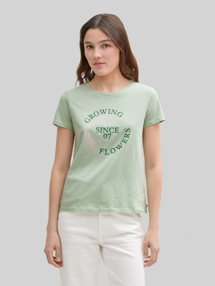 Tom Tailor T-Shirt mit Print - Fresh Mint Green Tom Tailor T-Shirt mit Print - Fresh Mint Green