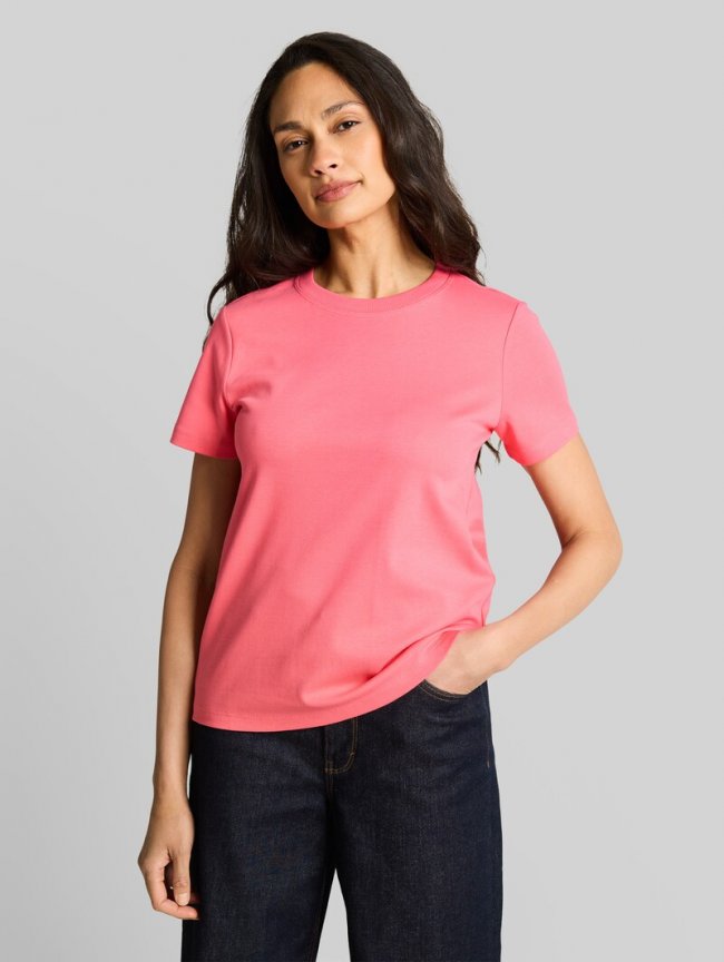 Tom Tailor Basic T-Shirt aus Baumwolle - Soft Coral Pink Tom Tailor Basic T-Shirt aus Baumwolle - Soft Coral Pink