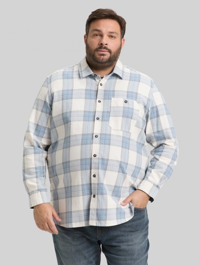 Tom Tailor Plus Size - Hemd mit Karomuster - White Light Blue Check