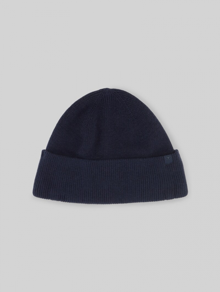 Tom Tailor Beanie Mütze mit Kaschmir-Anteil - Knitted Navy Melange Tom Tailor Beanie Mütze mit Kaschmir-Anteil - Knitted Navy Melange