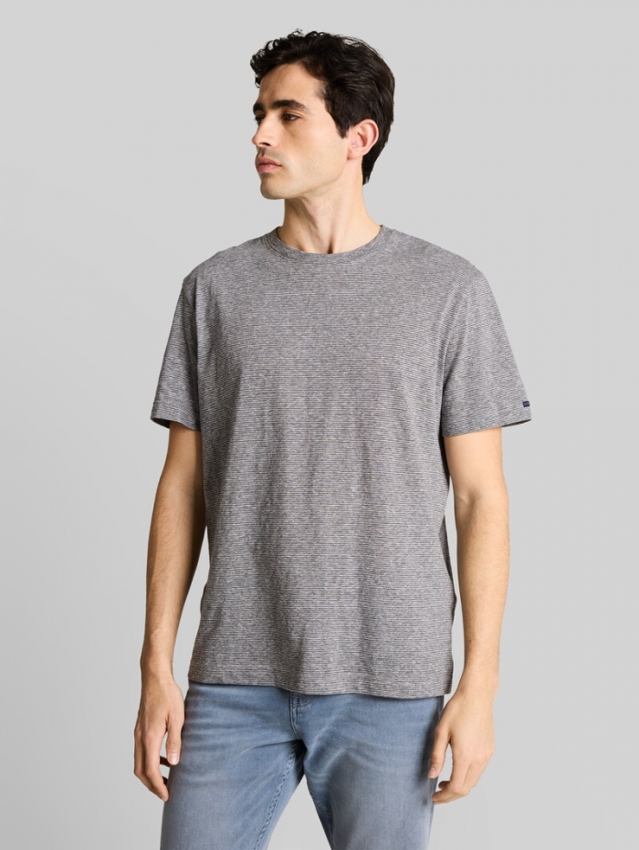 Tom Tailor T-Shirt mit feinem Streifenmuster - White Tarmac Grey Fine Stripe Tom Tailor T-Shirt mit feinem Streifenmuster - White Tarmac Grey Fine Stripe