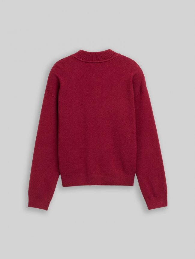 Tom Tailor Bomber Cardigan mit Reißverschluss - Beetroot Red Tom Tailor Bomber Cardigan mit Reißverschluss - Beetroot Red