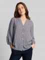 Tom Tailor Bluse mit Muster - Small Blue Brown Dot Print