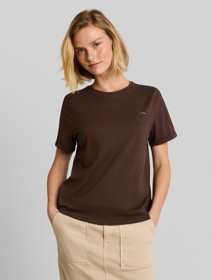 Tom Tailor T-Shirt mit Print - Java Dark Brown