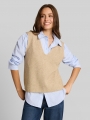 Tom Tailor Pullunder mit V-Ausschnitt - Gravel Beige Melange Tom Tailor Pullunder mit V-Ausschnitt - Gravel Beige Melange