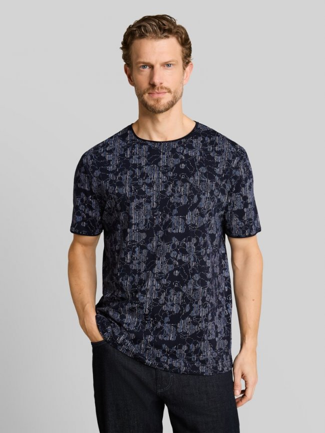 Tom Tailor T-Shirt mit Allover-Print - Navy Irregular Design Tom Tailor T-Shirt mit Allover-Print - Navy Irregular Design