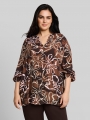 Tom Tailor Plus Size - Bluse aus Viskose - Brown Big Flower Design Tom Tailor Plus Size - Bluse aus Viskose - Brown Big Flower Design