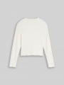 Tom Tailor Cropped Shirt mit Rippstruktur - Whisper White
