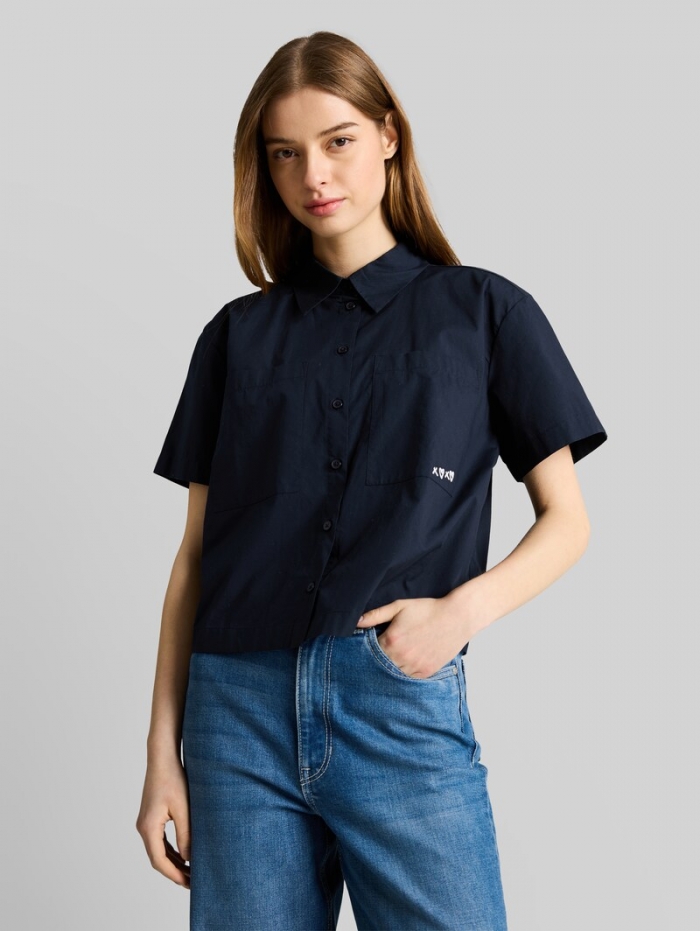Tom Tailor Boxy Fit Bluse aus Baumwolle - Sky Captain Blue Tom Tailor Boxy Fit Bluse aus Baumwolle - Sky Captain Blue