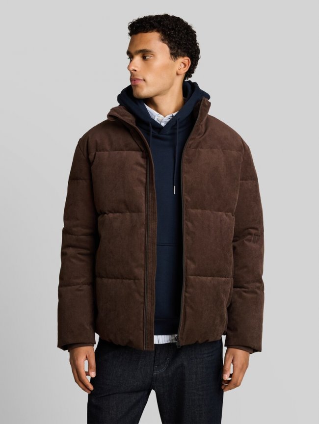 Tom Tailor Relaxed Fit Cord Pufferjacke - Cool Dark Brown Tom Tailor Relaxed Fit Cord Pufferjacke - Cool Dark Brown
