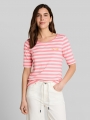 Tom Tailor T-Shirt mit Stickerei - Pink White Stripe Tom Tailor T-Shirt mit Stickerei - Pink White Stripe