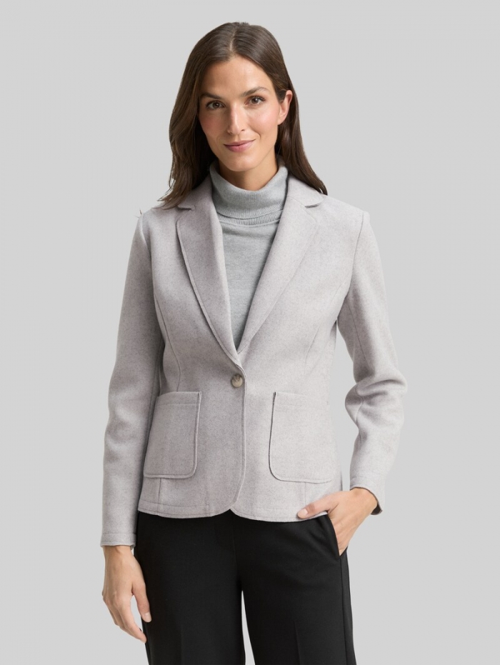 Tom Tailor Slim Fit Blazer in Melange-Optik - Medium Silver Grey Melange Tom Tailor Slim Fit Blazer in Melange-Optik - Medium Silver Grey Melange