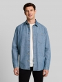 Tom Tailor Comfort Fit Jeanshemd - Mid Blue Denim Check Tom Tailor Comfort Fit Jeanshemd - Mid Blue Denim Check