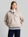 Tom Tailor Loose Fit Troyer Sweatshirt aus Scuba - Cloud Grey Tom Tailor Loose Fit Troyer Sweatshirt aus Scuba - Cloud Grey