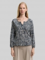 Tom Tailor Crinkle Blusenshirt mit Muster - Navy Abstract Dot Design Tom Tailor Crinkle Blusenshirt mit Muster - Navy Abstract Dot Design